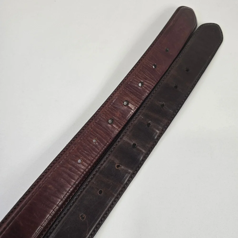Coach‎ Mens Leather Belts Set of 2 Size 42 Brown Dark Brown Glovetanned USA Made